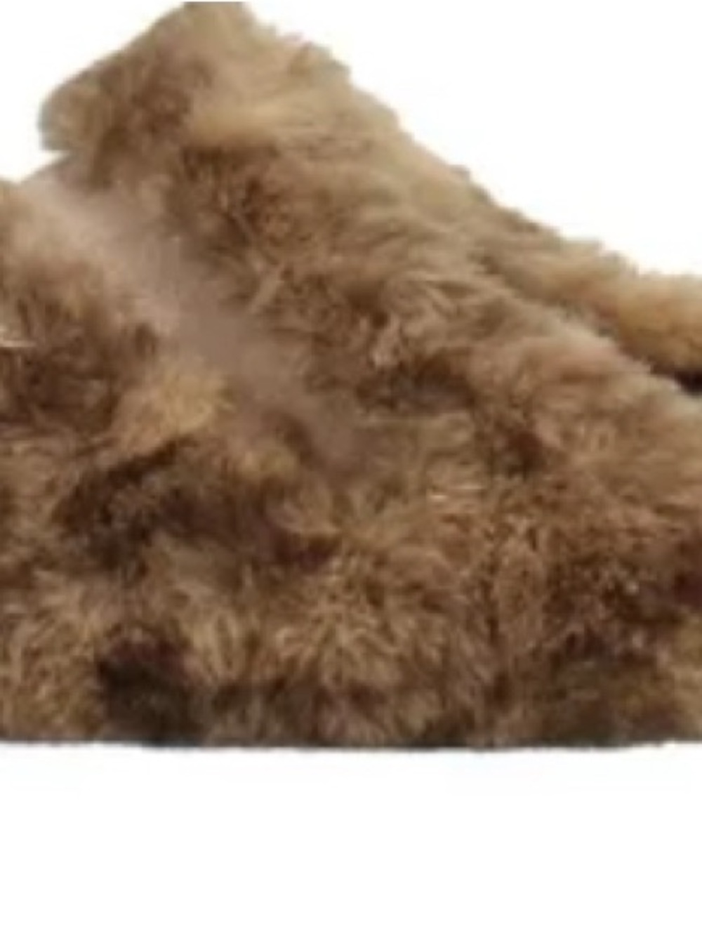 Faux Fur Brown Women's Slip-On Slippers - Picture 3 of 4